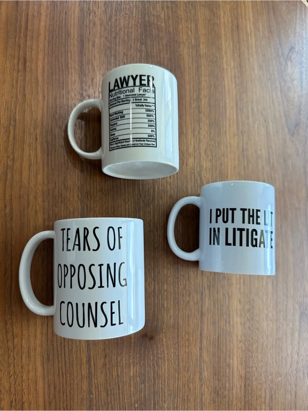 Lot of 3 lawyer attorney mugs